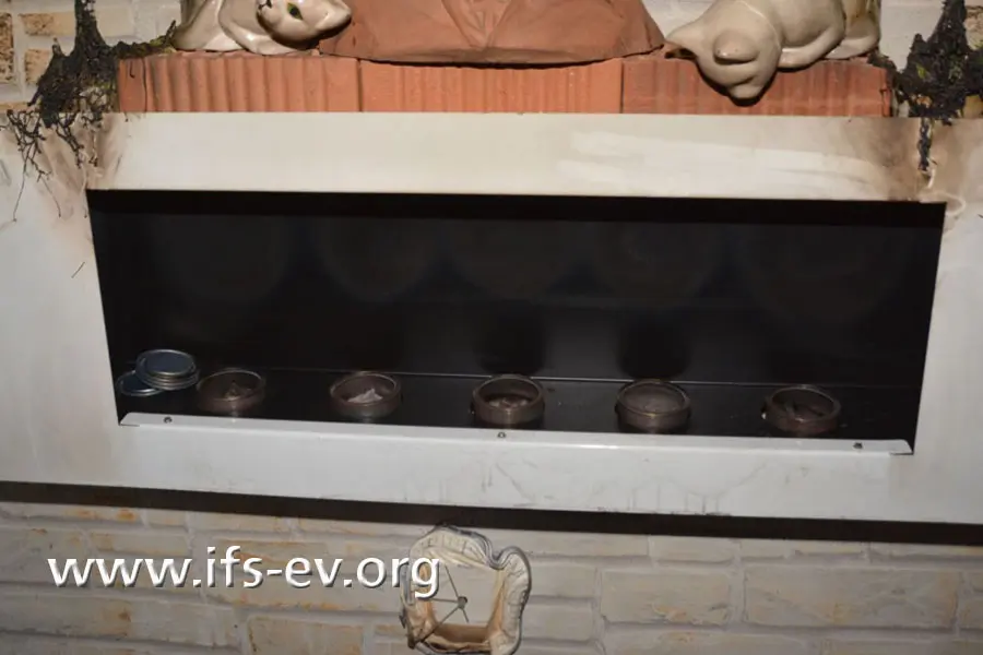 Der Ethanolkamin mit fünf Brennkammern