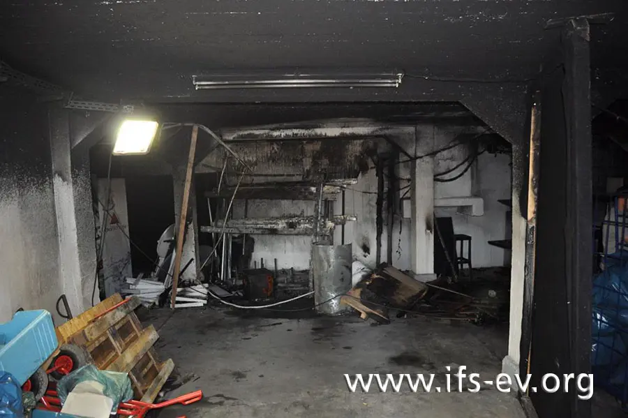 Blick auf den ersten Brandschwerpunkt